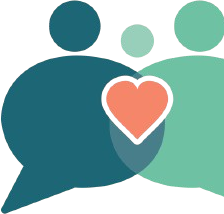 Símbolo Conversas que Conectam: dois balões de conversa com um coração